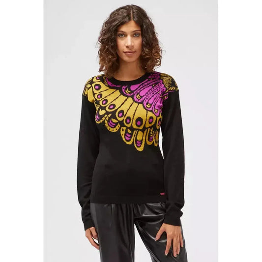 Custo Barcelona Black Wool Women Sweater Custo Barcelona Lavender