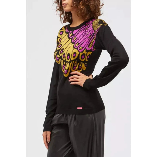 Custo Barcelona Black Wool Women Sweater Custo Barcelona Lavender