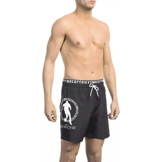 Bikkembergs Black Polyester Men Swim Short Bikkembergs Tan