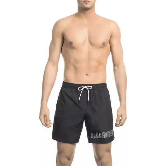 Bikkembergs Black Polyester Men Swim Short Bikkembergs Tan