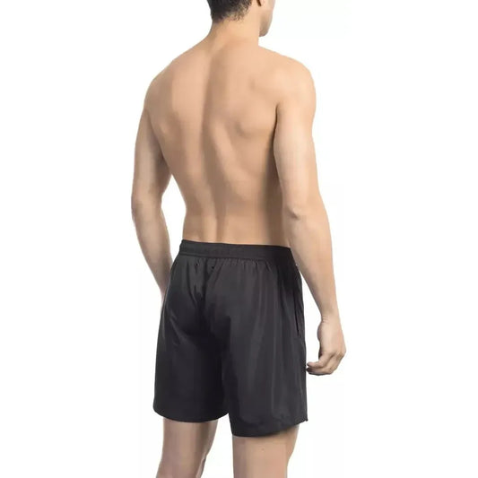 Bikkembergs Black Polyester Men Swim Short Bikkembergs Rosy Brown
