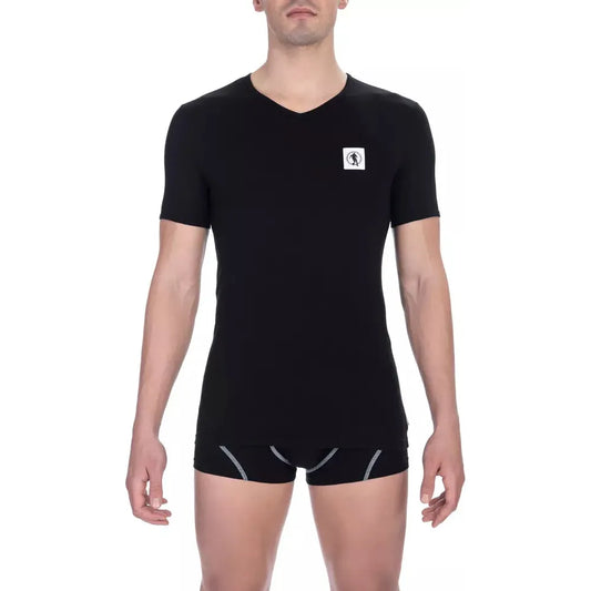 Bikkembergs Black Cotton Men T-Shirt Bikkembergs Rosy Brown
