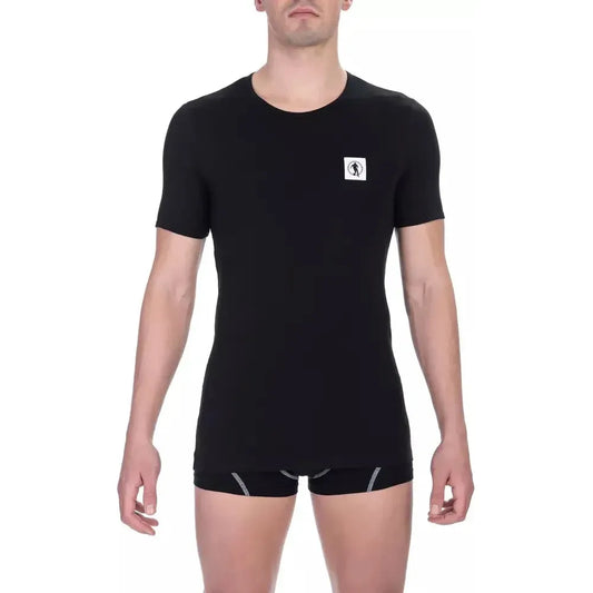 Bikkembergs Black Cotton Men T-Shirt Bikkembergs Rosy Brown