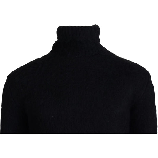 Dolce & Gabbana Stunning Black and Gold Crewneck Sweater Dolce & Gabbana Black