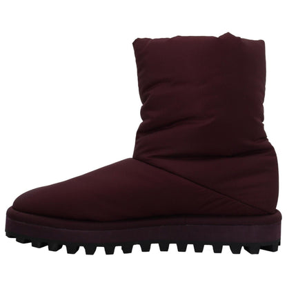 Dolce & Gabbana Bordeaux Nylon Boots Padded Mid Shoes