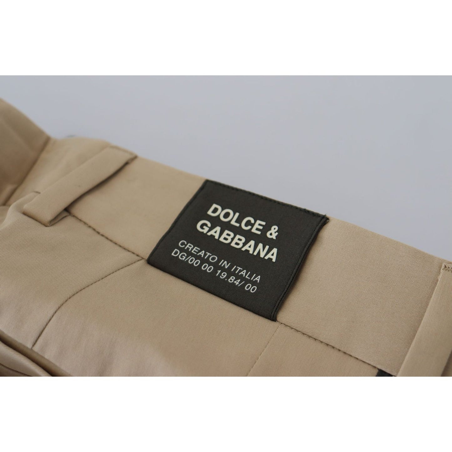 Dolce & Gabbana Brown Black Cotton Chino Men Pants