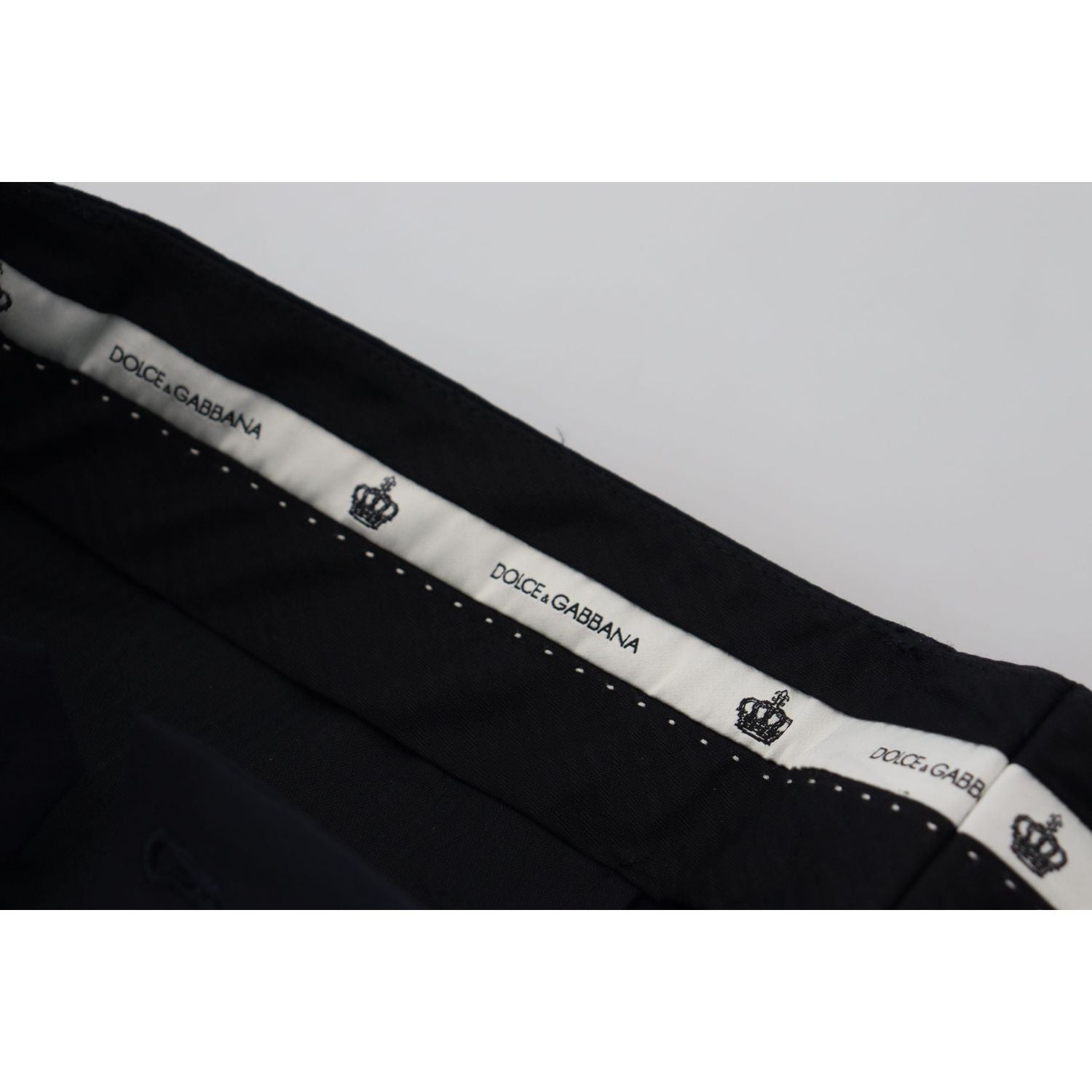 بنطلون دولتشي آند غابانا الأنيق المصنوع من مزيج الصوف باللون الأسود