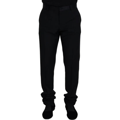 Dolce & Gabbana Black Wool Chino Formal Pants