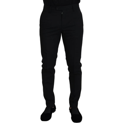 Dolce & Gabbana Black Polyester Chino Formal Pants