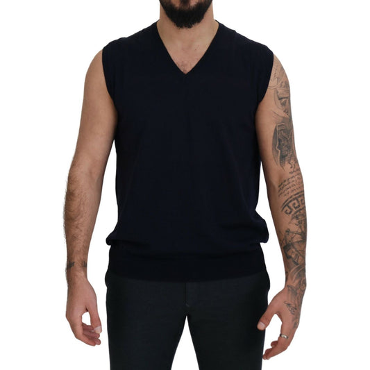 Paolo Pecora Milano Sleek Black V-Neck Sleeveless Tank Paolo Pecora Milano Rosy Brown