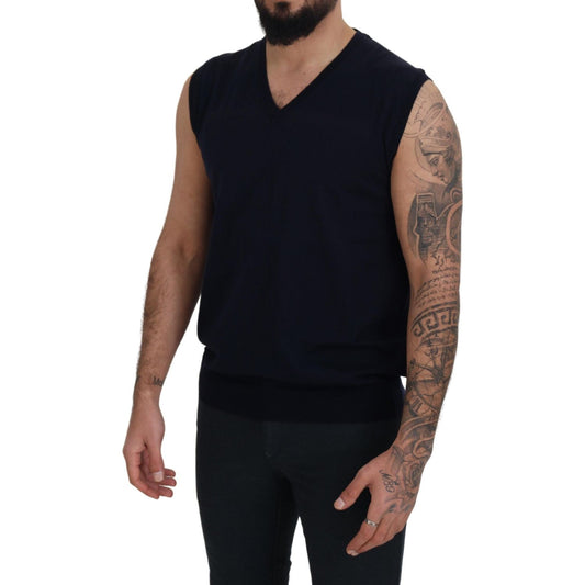 Paolo Pecora Milano Sleek Black V-Neck Sleeveless Tank Paolo Pecora Milano Rosy Brown