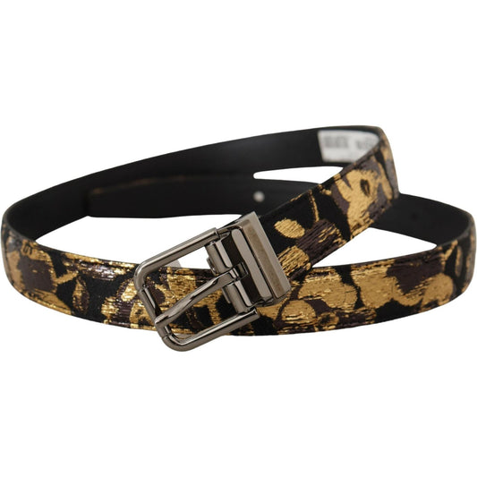 Dolce & Gabbana Multicolor Leather Belt with Black Buckle Dolce & Gabbana Rosy Brown