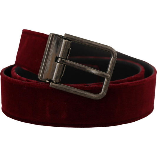 Dolce & Gabbana Velvet Maroon Elegance Belt Dolce & Gabbana Black