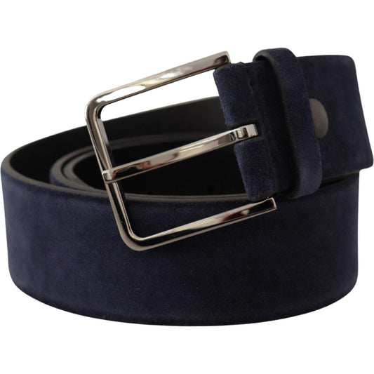 Dolce & Gabbana Navy Elegance Velvet Leather Belt Dolce & Gabbana Black