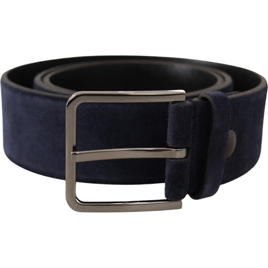 Dolce & Gabbana Navy Elegance Velvet Leather Belt Dolce & Gabbana Black