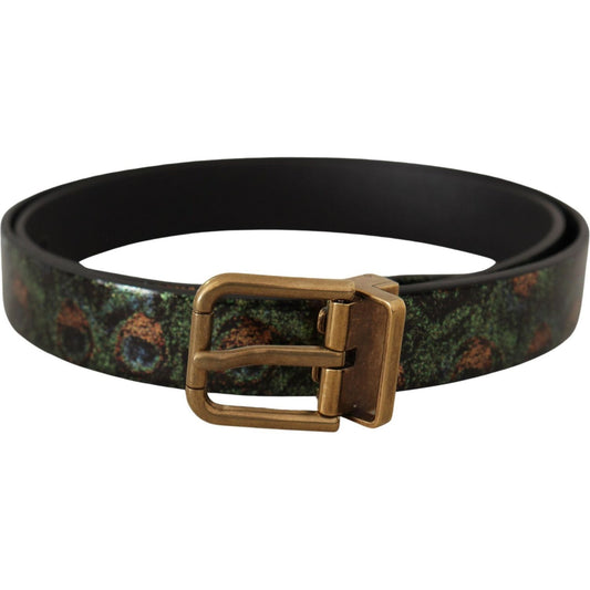 Dolce & Gabbana Elegant Black Grosgrain Leather Belt Dolce & Gabbana Dark Slate Gray