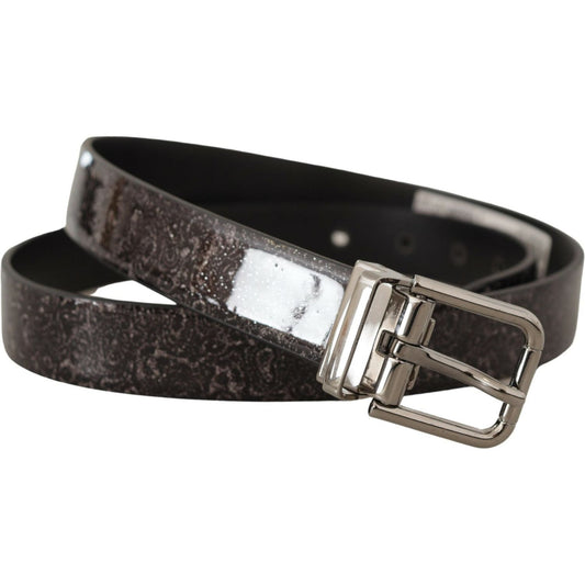 Dolce & Gabbana Sleek Grosgrain Leather Belt with Metal Buckle Dolce & Gabbana Dark Slate Gray