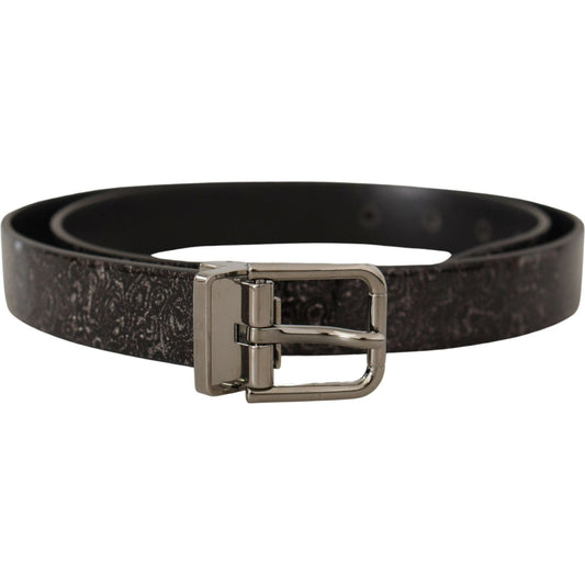 Dolce & Gabbana Sleek Grosgrain Leather Belt with Metal Buckle Dolce & Gabbana Dark Slate Gray