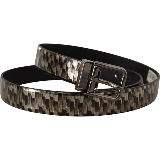 Dolce & Gabbana Elegant Leather Silver Buckle Belt Dolce & Gabbana Dark Slate Gray