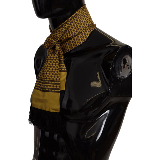 Dolce & Gabbana Elegant Yellow Silk Men's Scarf Dolce & Gabbana Black