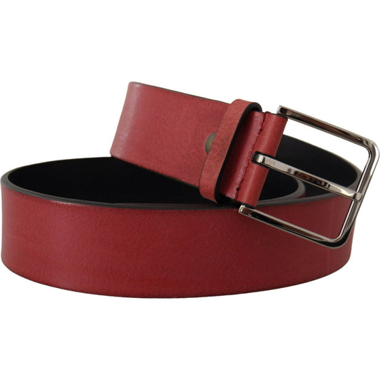 Dolce & Gabbana Elegant Grosgrain Leather Belt with Silver Buckle Dolce & Gabbana Saddle Brown