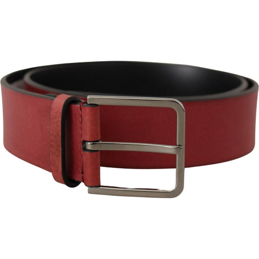 Dolce & Gabbana Elegant Grosgrain Leather Belt with Silver Buckle Dolce & Gabbana Saddle Brown