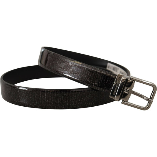 Dolce & Gabbana Elegant Black Leather Belt with Silver Buckle Dolce & Gabbana Black