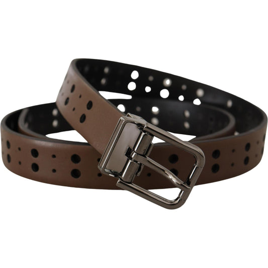 Dolce & Gabbana Elegant Leather Belt with Metal Buckle Dolce & Gabbana Dark Slate Gray