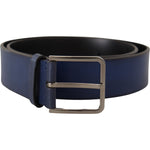 Dolce & Gabbana Elegant Italian Leather Belt in Blue Dolce & Gabbana Dark Slate Gray