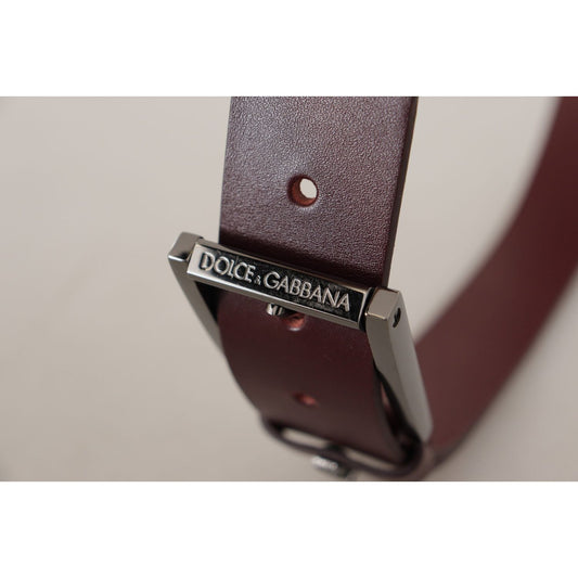 Dolce & Gabbana Elegant Brown Leather Designer Belt Dolce & Gabbana Gray