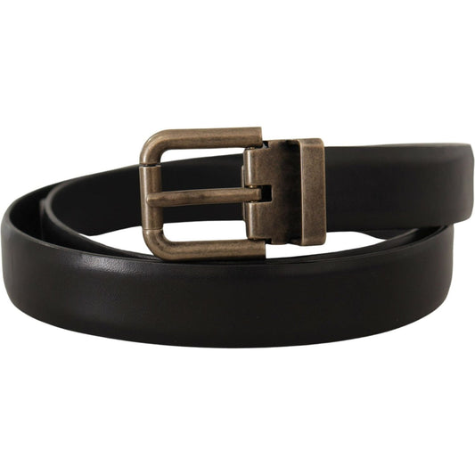 Dolce & Gabbana Elegant Black Calf Leather Belt Dolce & Gabbana Black