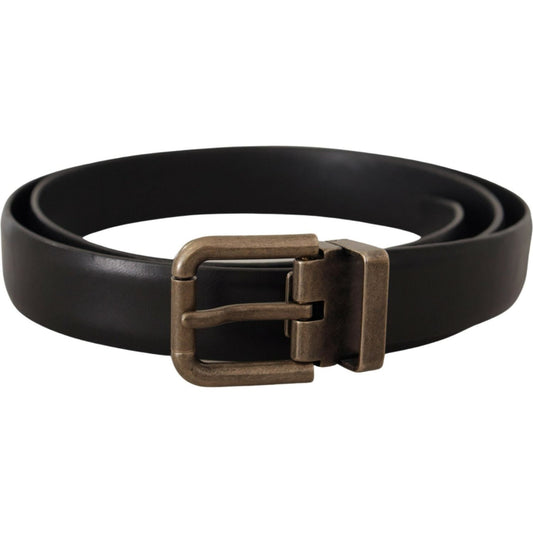 Dolce & Gabbana Elegant Black Calf Leather Belt Dolce & Gabbana Black