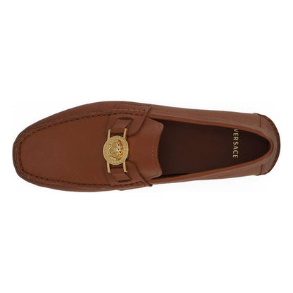 Versace Elegant Medusa-Embossed Leather Loafers
