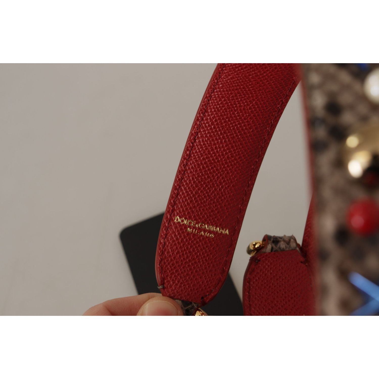 حزام كتف أنيق من جلد الثعبان من دولتشي آند غابانا