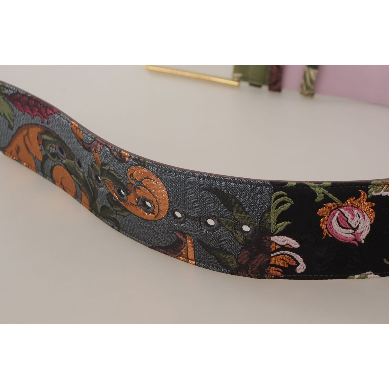 حزام من القماش والجلد متعدد الألوان من دولتشي آند غابانا