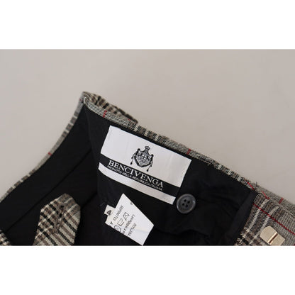 BENCIVENGA Gray Checkered Skinny Men Pants
