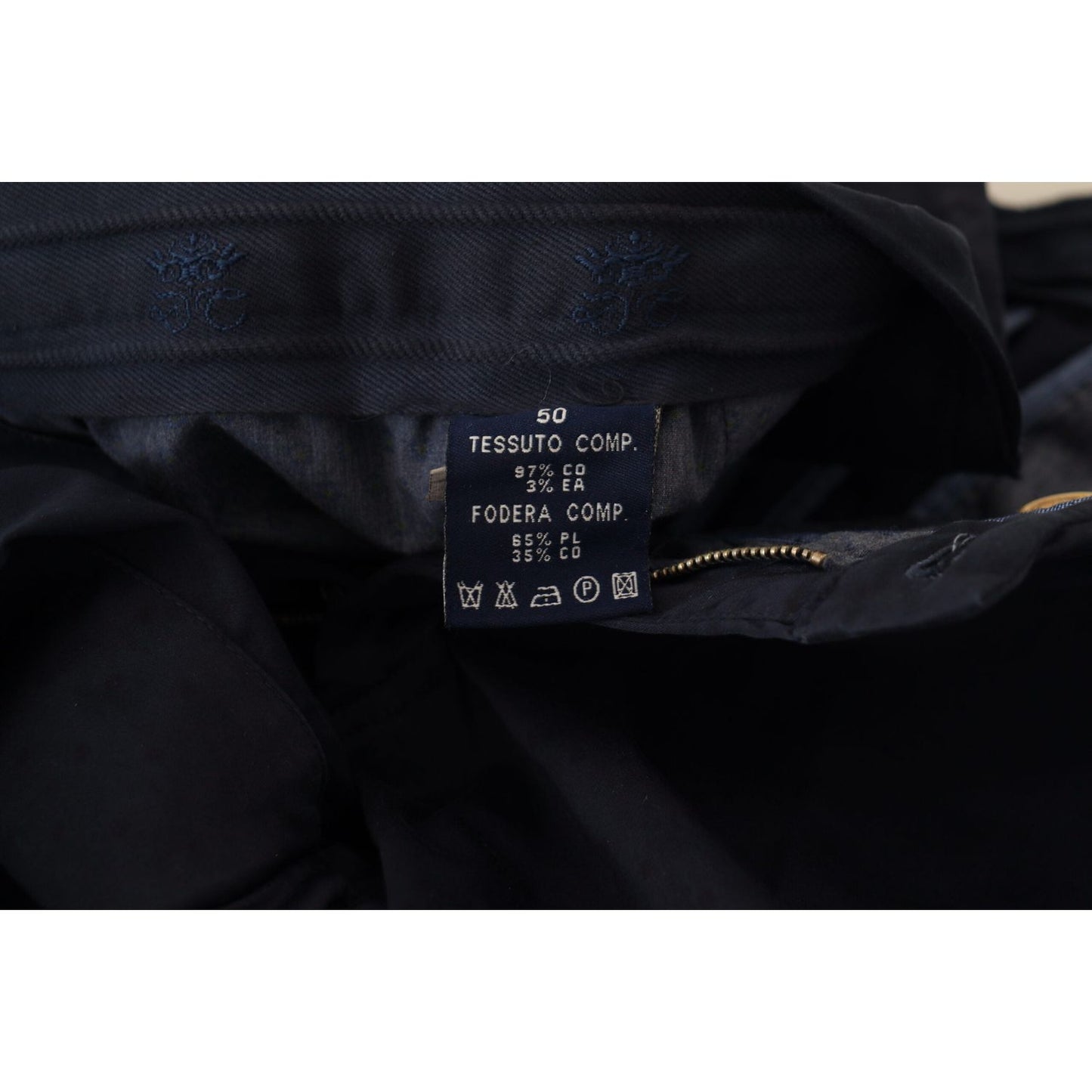 Domenico Tagliente Dark Blue Cotton Skinny Men Pants