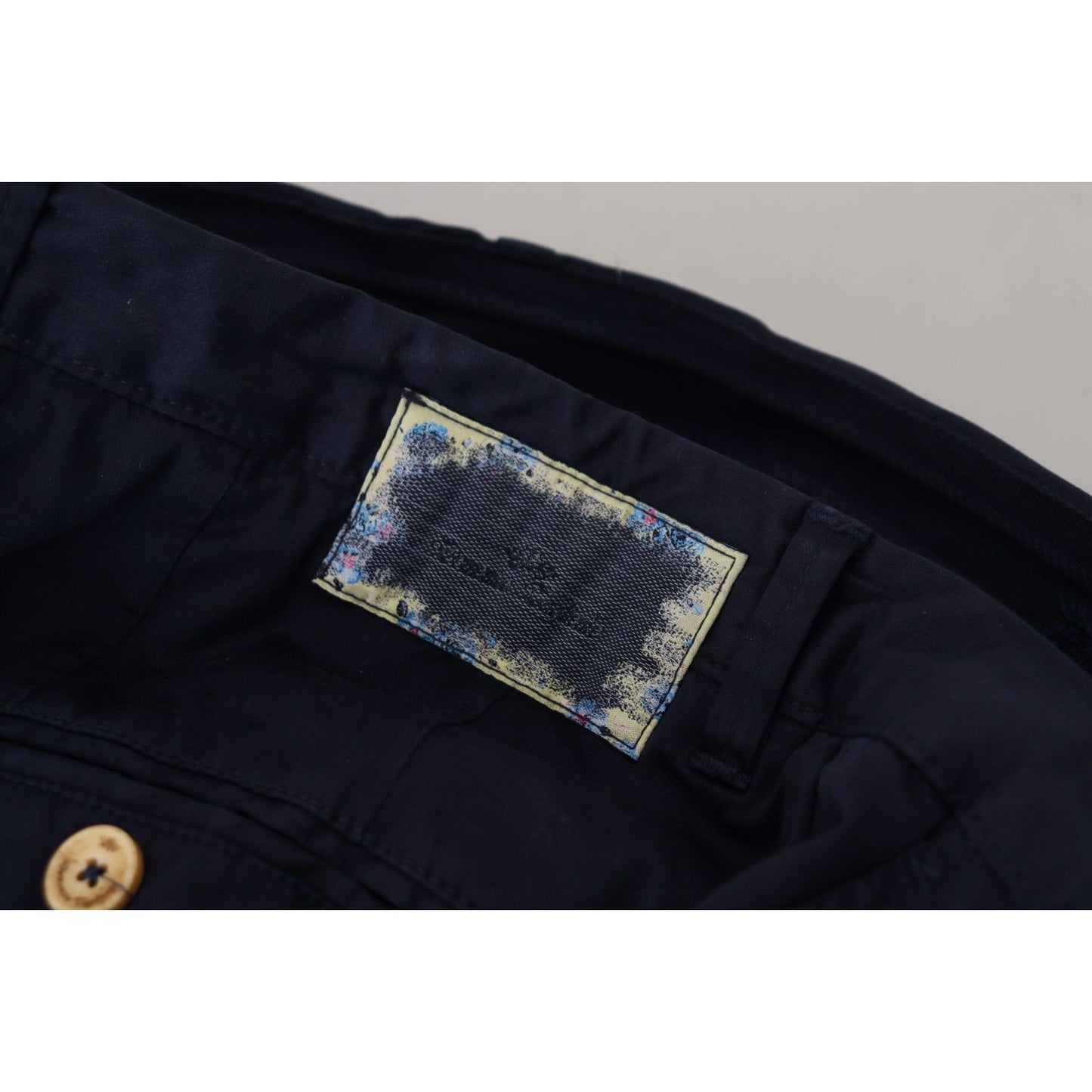 Domenico Tagliente Dark Blue Cotton Skinny Men Pants