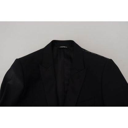 Dolce & Gabbana Black Slim Fit Formal Martini Blazer