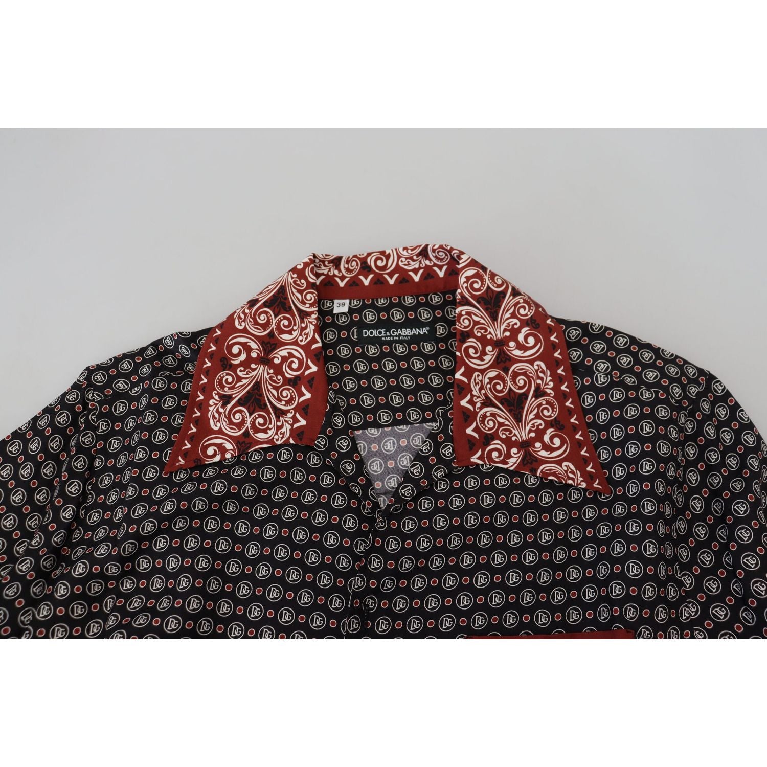 قميص حرير متعدد الألوان أنيق من دولتشي آند غابانا