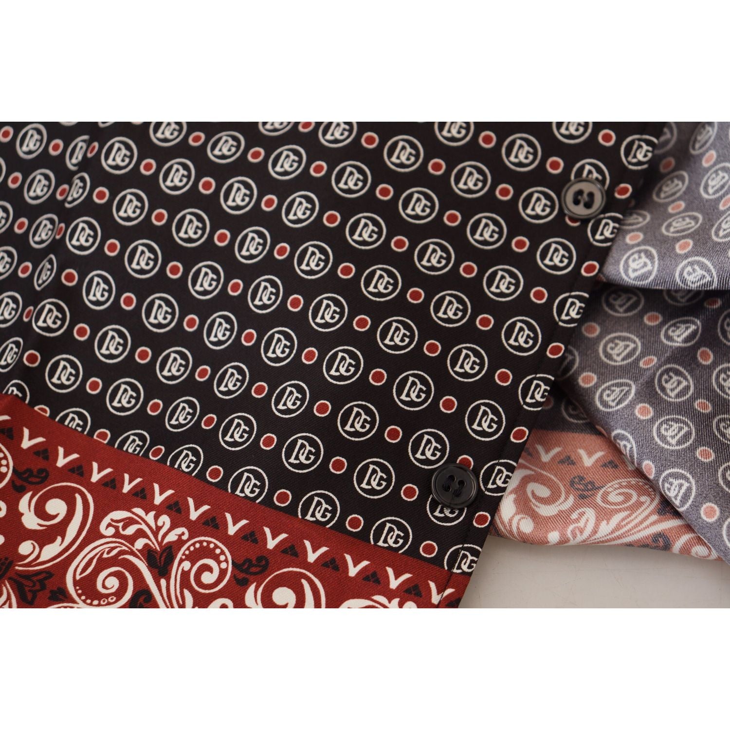 قميص حرير متعدد الألوان أنيق من دولتشي آند غابانا