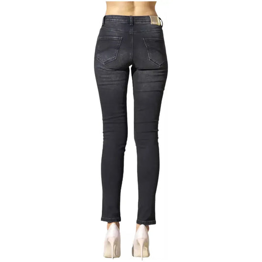 Yes Zee Black Cotton Women Jeans Yes Zee Dark Slate Gray