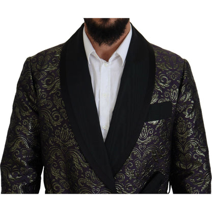 Dolce & Gabbana Gold Purple Baroque Jacket Blazer Robe
