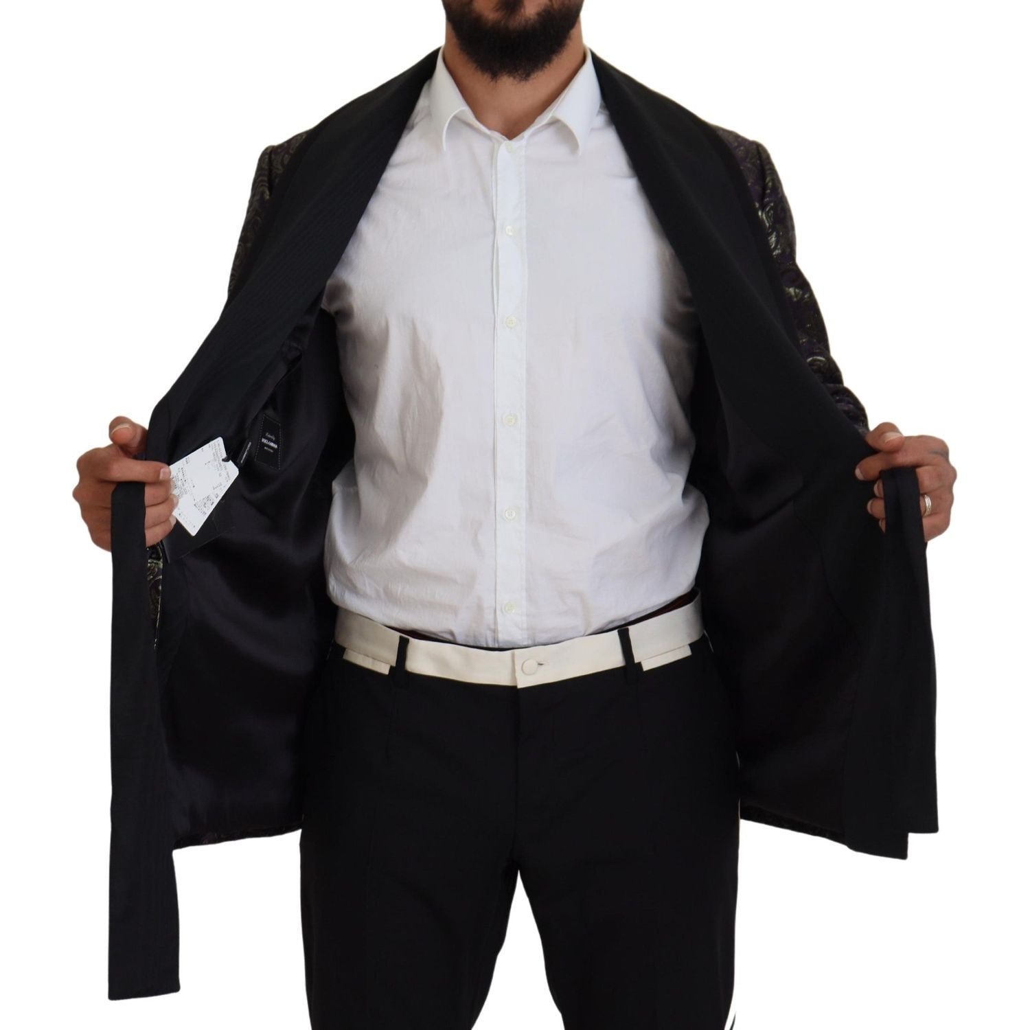 سترة دولتشي آند غابانا جاكار ذهبية اللون