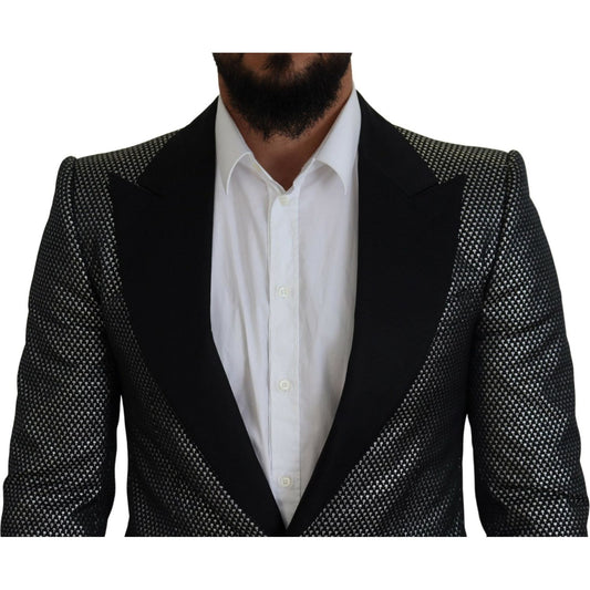 Dolce & Gabbana Elegant Jacquard Single Breasted Blazer Dolce & Gabbana Gray