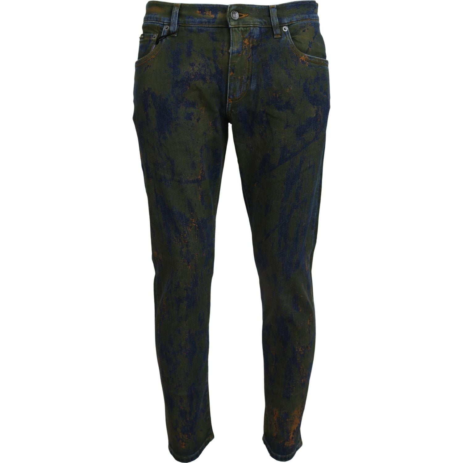 Dolce & Gabbana Blue Green Skinny Cotton Denim Jeans