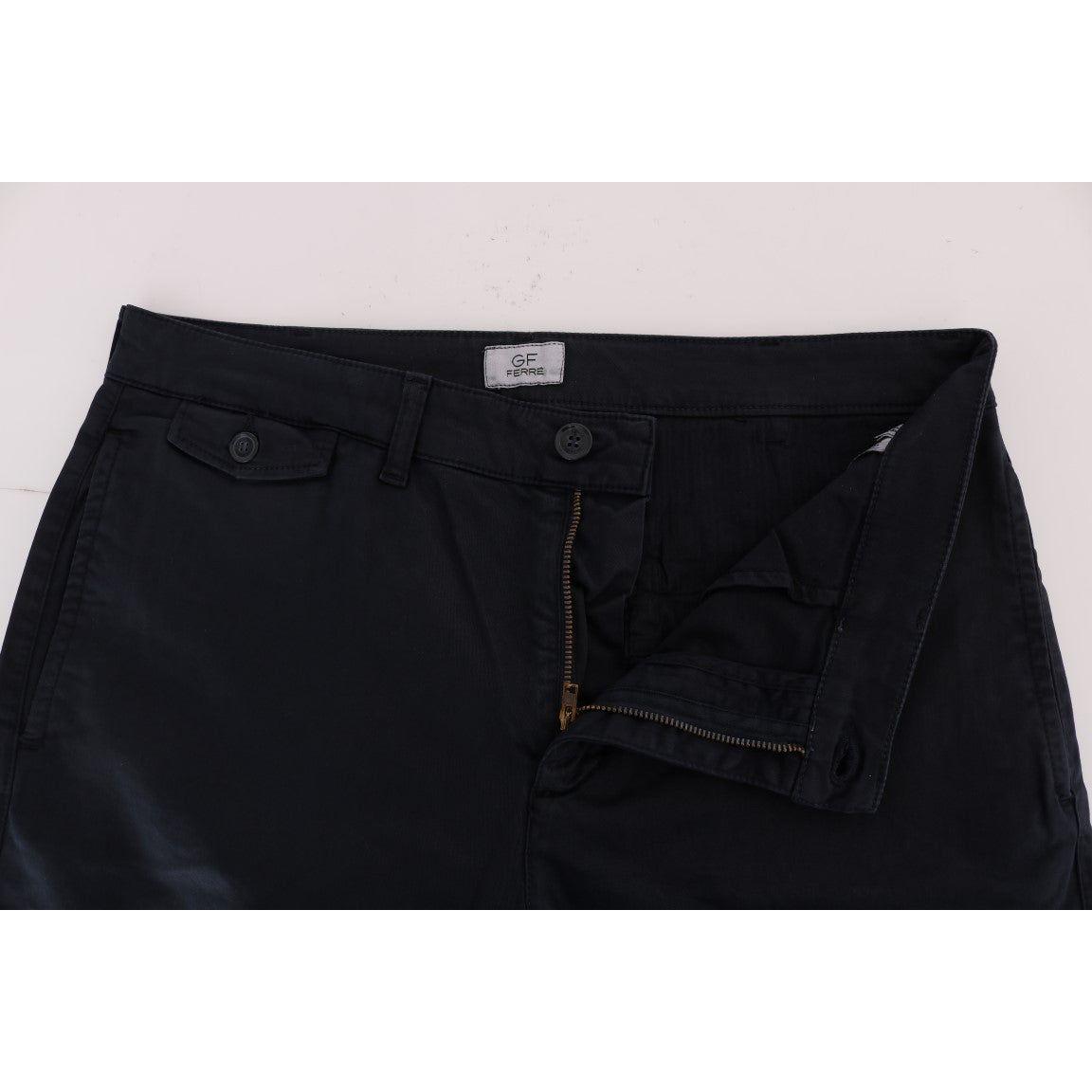 GF Ferre Blue Cotton Stretch Chinos Pants