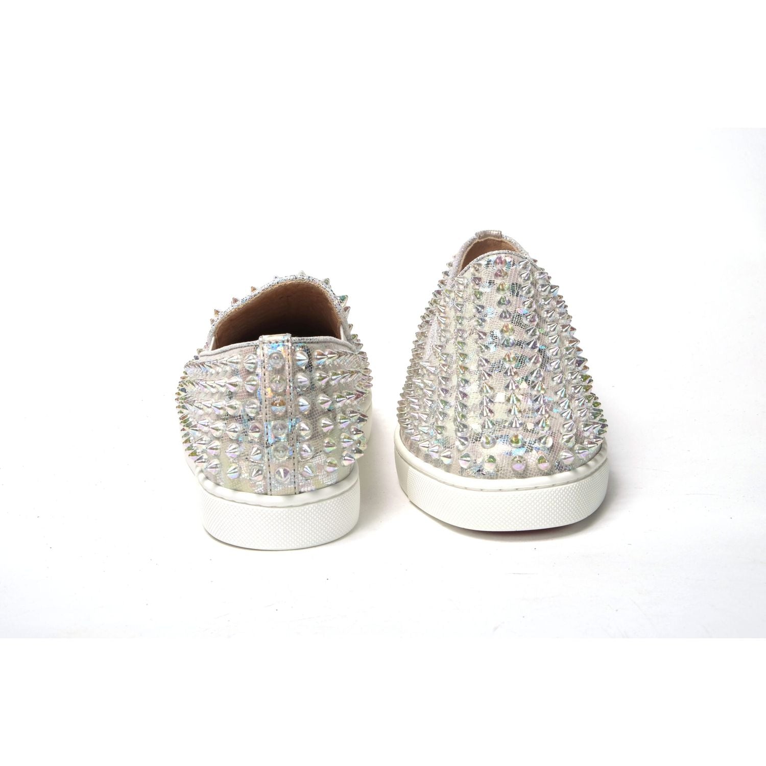 حذاء رياضي مسطح للنساء من كريستيان لوبوتان باللون الأبيض من Ab/Clear Ab Roller Boat