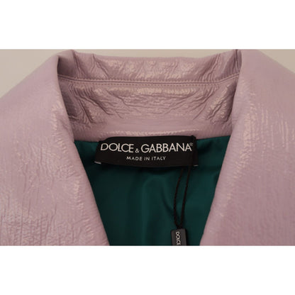 Dolce & Gabbana Purple Cotton Button Down Cropped Jacket