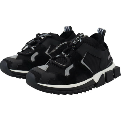 Dolce & Gabbana Black Mesh Sorrento Trekking Sneakers Shoes